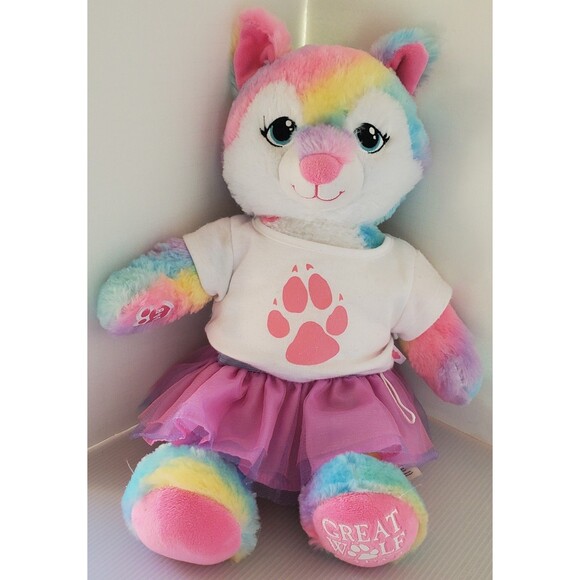 Build-A-Bear Great Wolf Lodge Plush Sherbet Rainbow Exclusive Limited Stuffed 21 - Picture 2 of 13